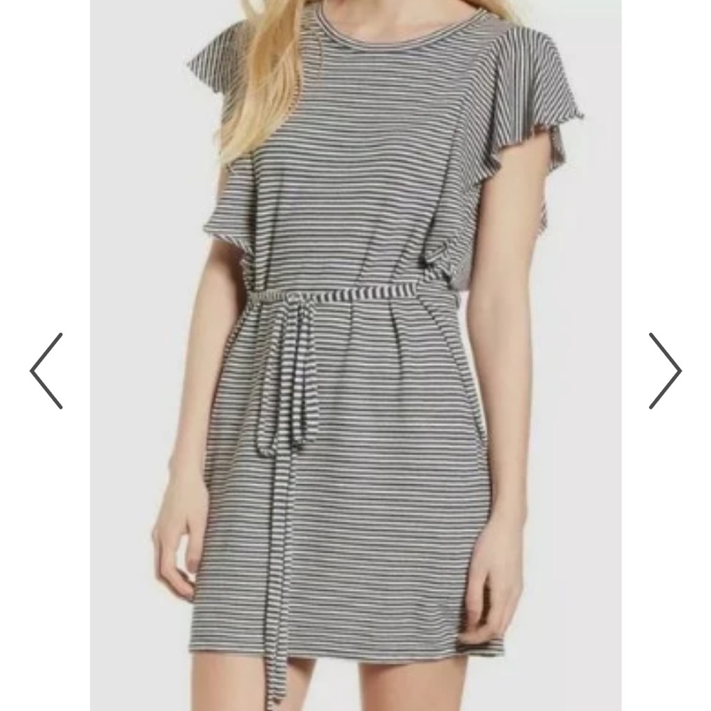 Splendid Navy & White striped casual shift dress